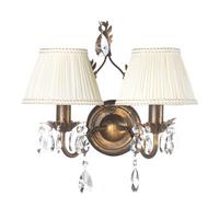 WANDLEUCHTE 4669/AP2B - Bronzefarben, KONVENTIONELL, Glas/Textil (34/24/30cm)