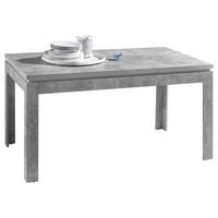 Esstisch ausziehbar Stone 140x80 cm Betonoptik - Weiß/Grau, MODERN, Holzwerkstoff (140/80/76cm) - MID.YOU