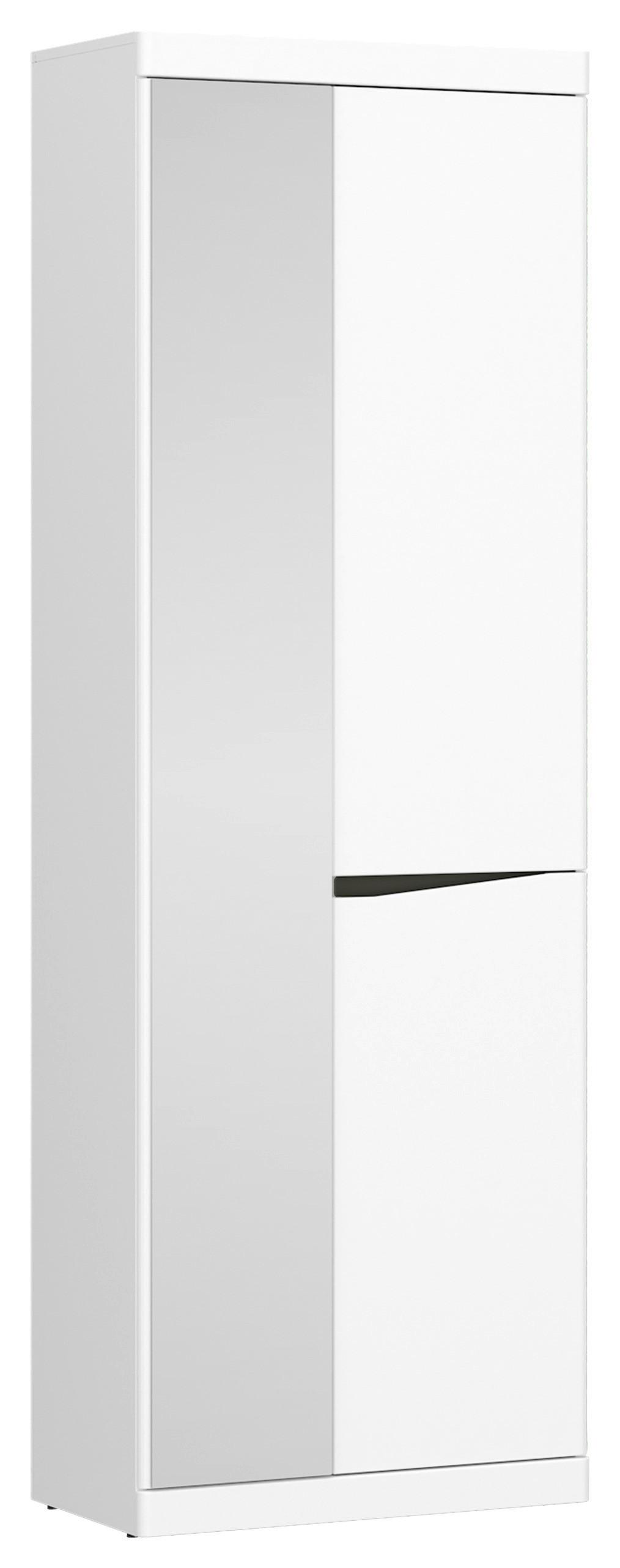 Garderobenschrank Turino Alpinweiss/grau B: 65 Cm - Dunkelgrau/Eichefarben, MODERN, Holzwerkstoff (65/196,5/40cm)