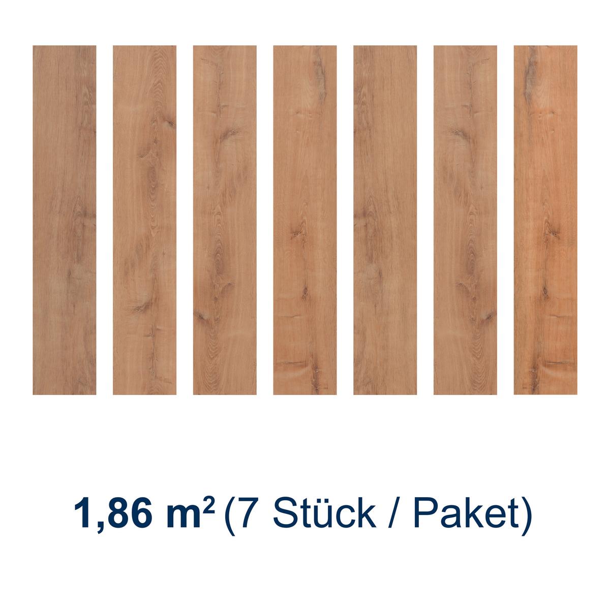 Designboden Eichefarben /cognac Lhd. Stärke 5mm - Eichefarben/Cognac, Basics, Kunststoff (121/22/0,5cm)