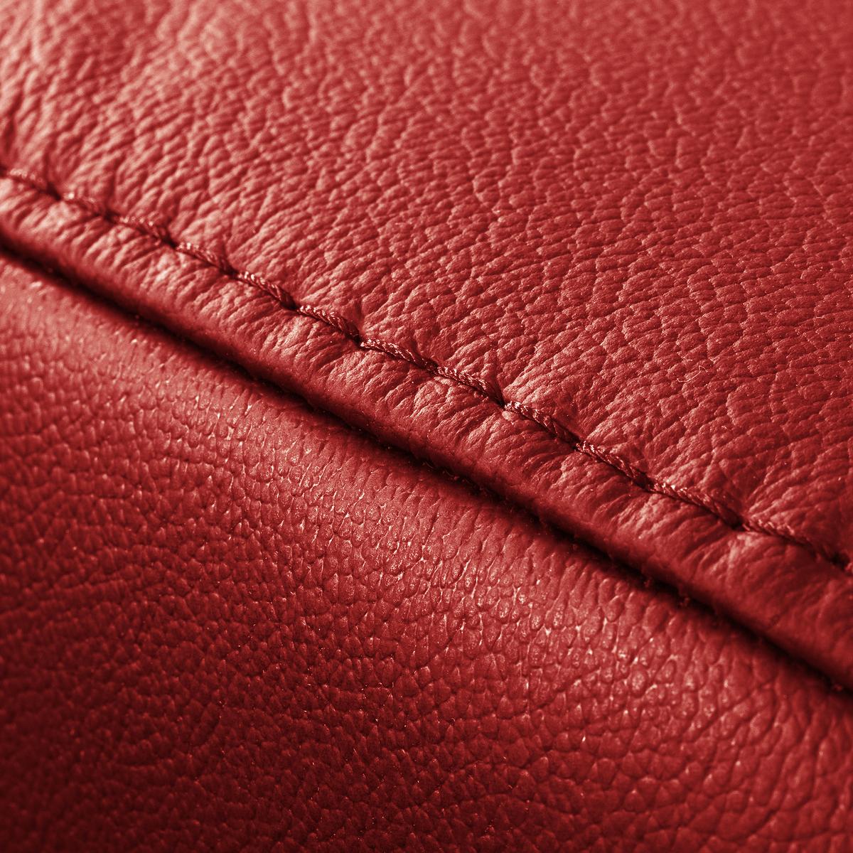 Ecksofa Torino Teilleder Rot 247x173 - Rot/Schwarz, Design, Leder/Textil (247/173cm) - Livetastic