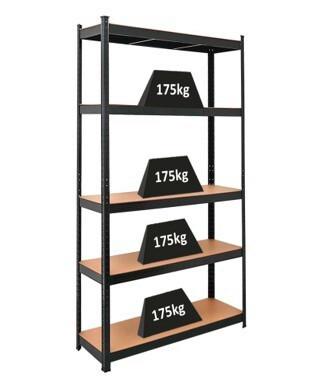 Schwerlastregal Simon 180x120x40 Cm - Schwarz, KONVENTIONELL, Holzwerkstoff/Metall (180/120/40cm) - Homezone