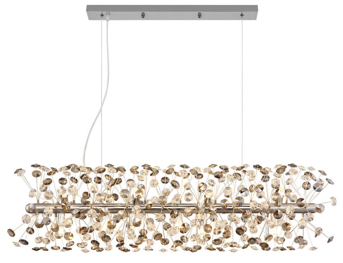 Kristály Függőlámpa 64135h4c  Katrina - krómszínű/áttetsző, Lifestyle, műanyag/üveg (90/30/150cm) - Globo