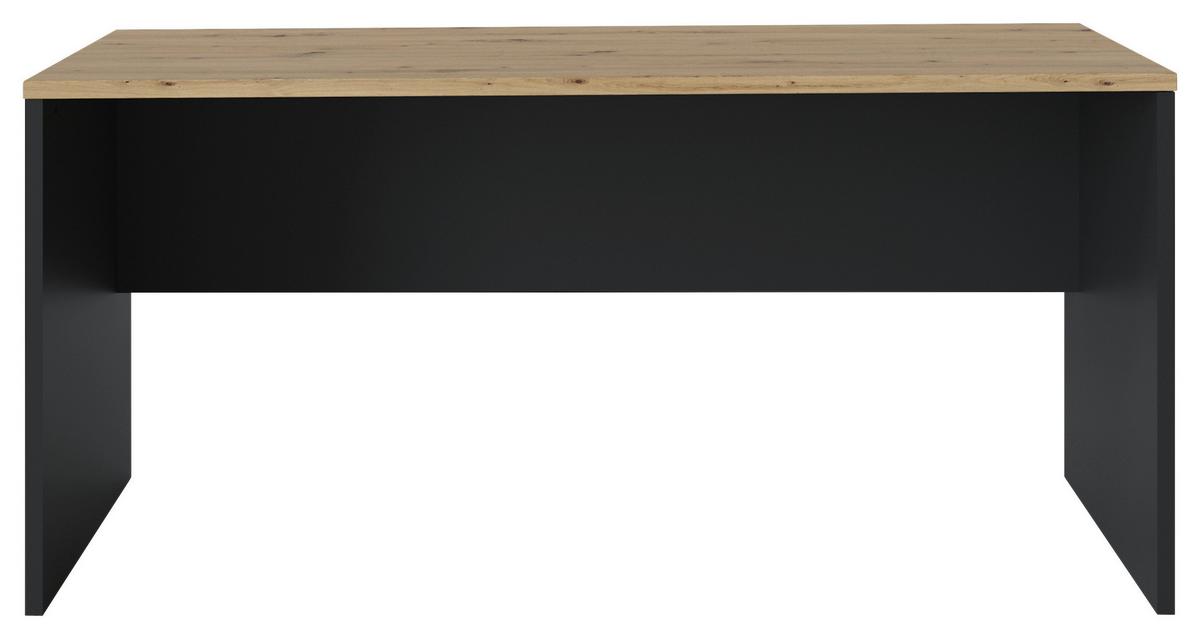 Schreibtisch Turino B: 160 cm - Anthrazit/Eiche Artisan, Trend, Holzwerkstoff (160/75,5/70cm)