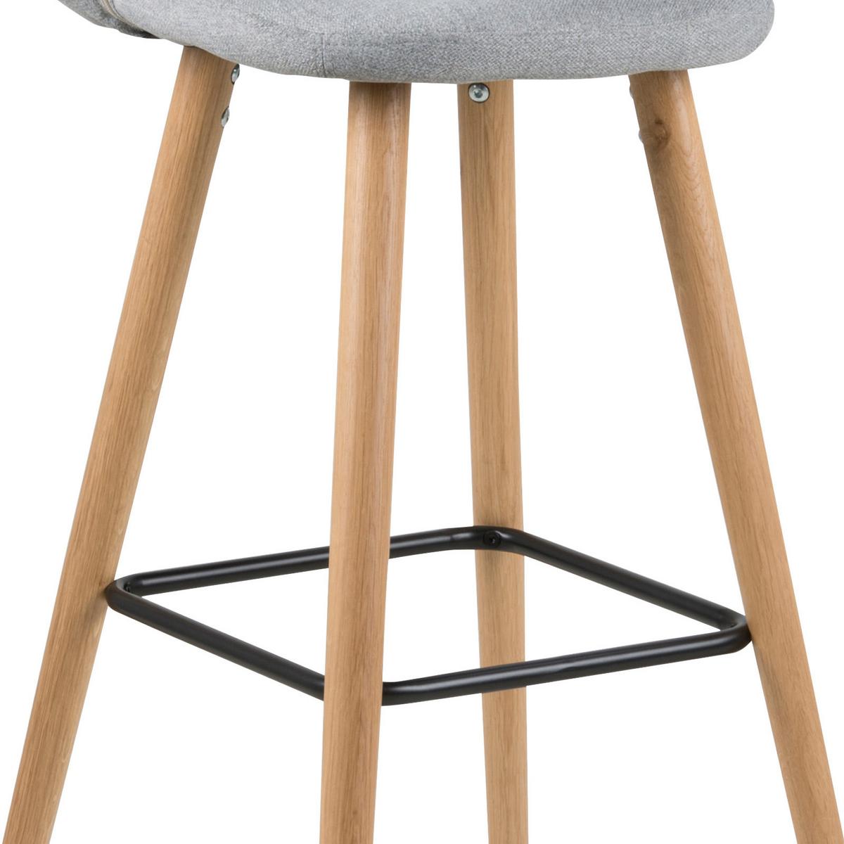 Barhocker Grace Hellgrau/eiche B: 55cm - Eichefarben/Hellgrau, Basics, Holz/Textil (55/98/46,5cm)