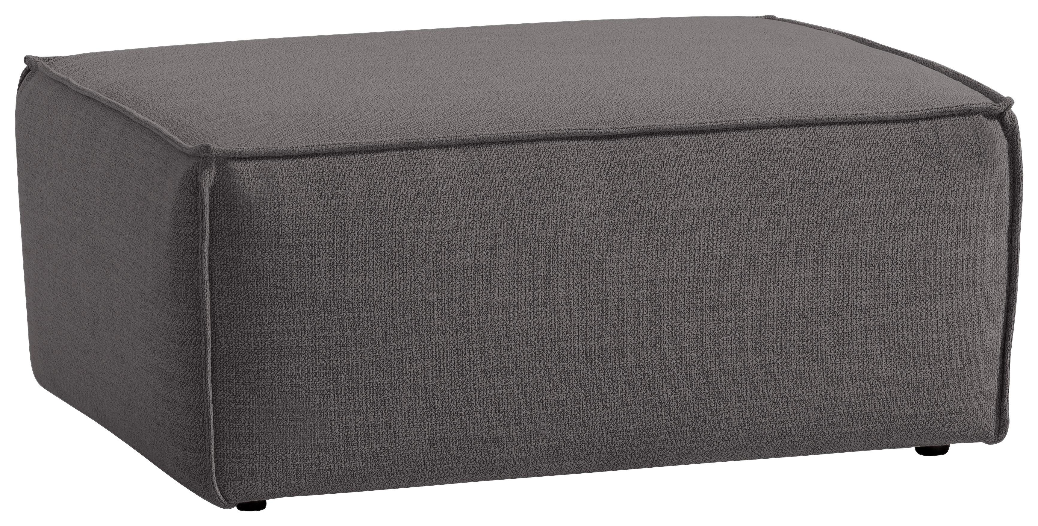 Polsterhocker Dice B: 102 Cm Dunkelgau - Dunkelgrau/Schwarz, MODERN, Textil (102/44/77cm) - MID.YOU