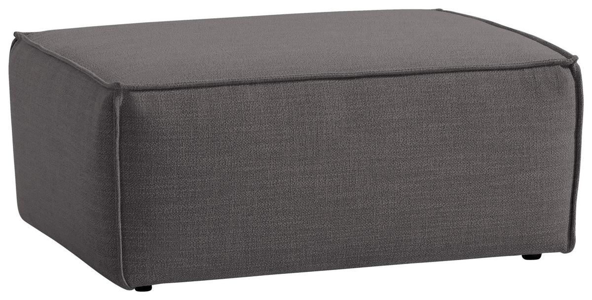 Polsterhocker Dice B: 102 Cm Dunkelgau - Dunkelgrau/Schwarz, MODERN, Textil (102/44/77cm) - MID.YOU