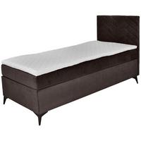 Boxspringbett Mit Topper 90x200 Cm Evan - Schwarz/Braun, Basics, Holz/Textil (90/200cm) - P & B