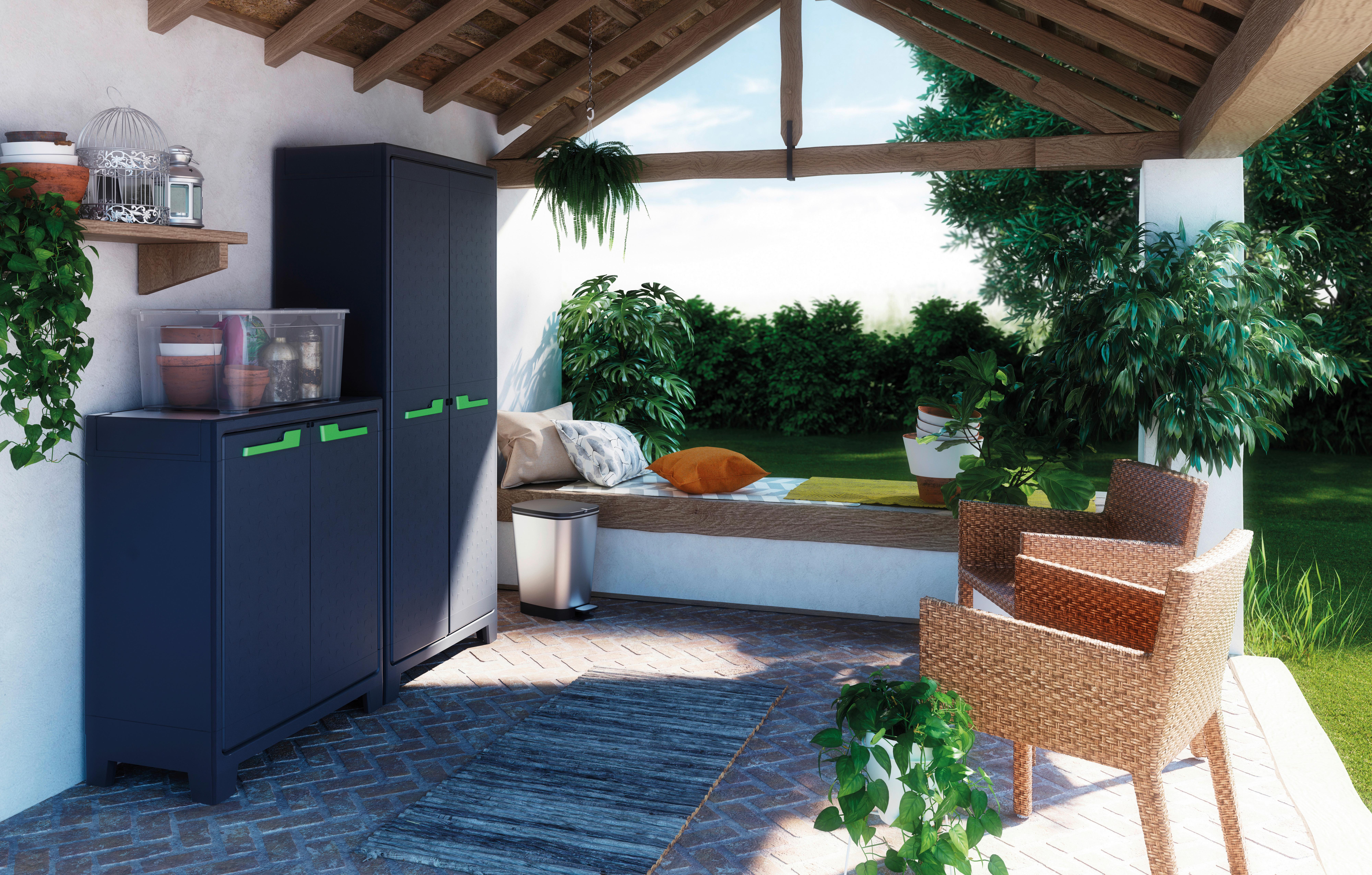 Werkzeugschrank E-com Moby 44x100x80 Cm Kunststoff - Anthrazit/Grau, Design, Kunststoff (80/100/44cm) - Keter