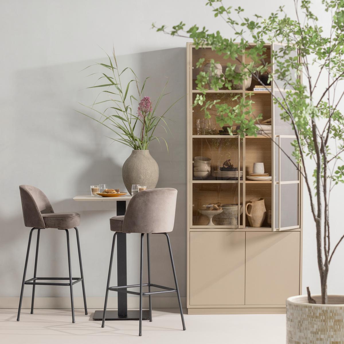 Regal Casa Schlammfarben B: 101 cm - Schlammfarben, Design, Glas/Holz (101/236/40cm) - Livetastic