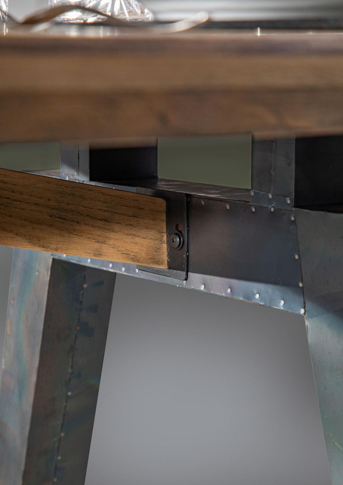 Esstisch Dexter - Graublau/Eichefarben, MODERN, Holz/Metall (240/100/77cm) - Livetastic