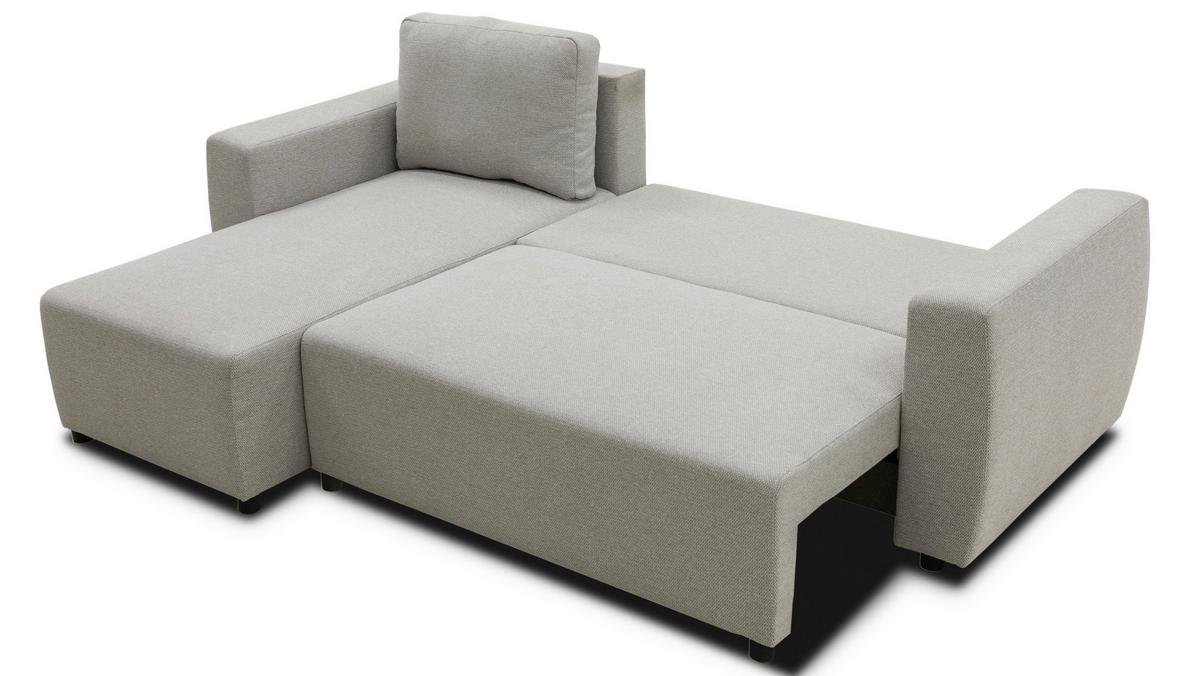 Ecksofa Pharell - Beige/Schwarz, Basics, Textil (155/230cm) - Livetastic