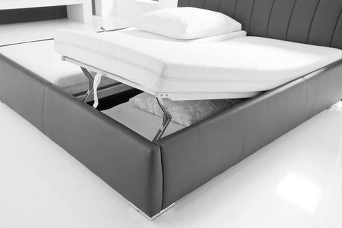 Polsterbett Mit Bettkasten + Lattenrost 180x200 Cm Bern - Chromfarben/Weiß, Design, Holz/Textil (180/200cm) - Xora