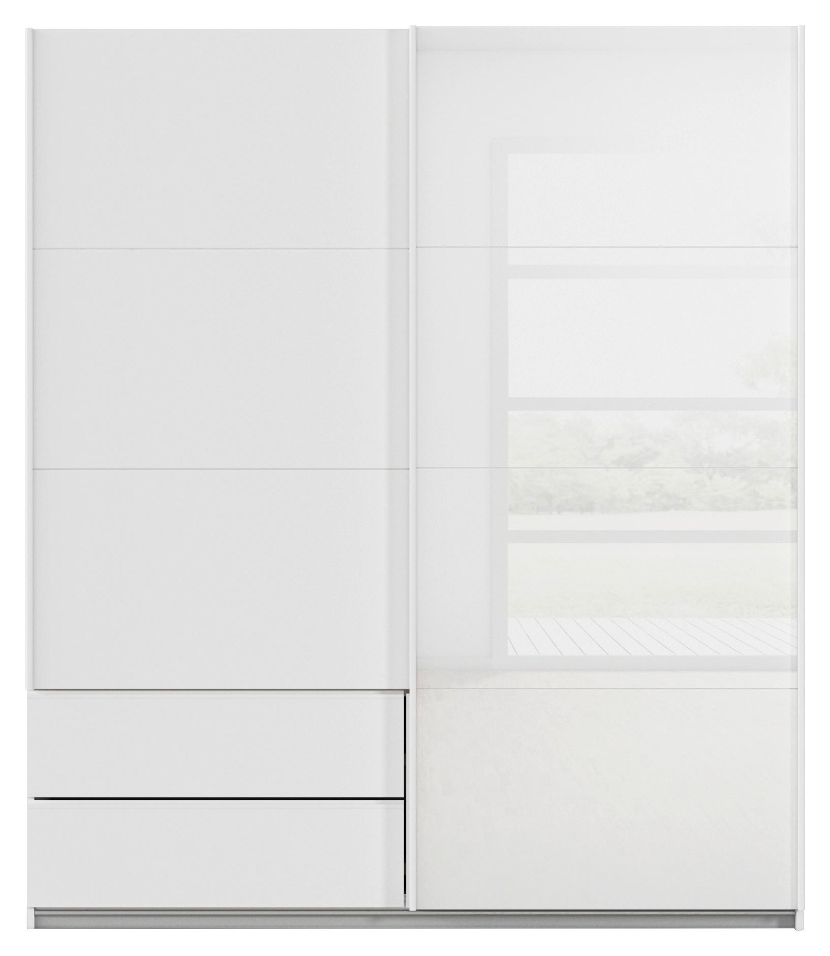Schwebetürenschrank Karpo - Weiß, KONVENTIONELL, Holzwerkstoff (181/210/62cm)