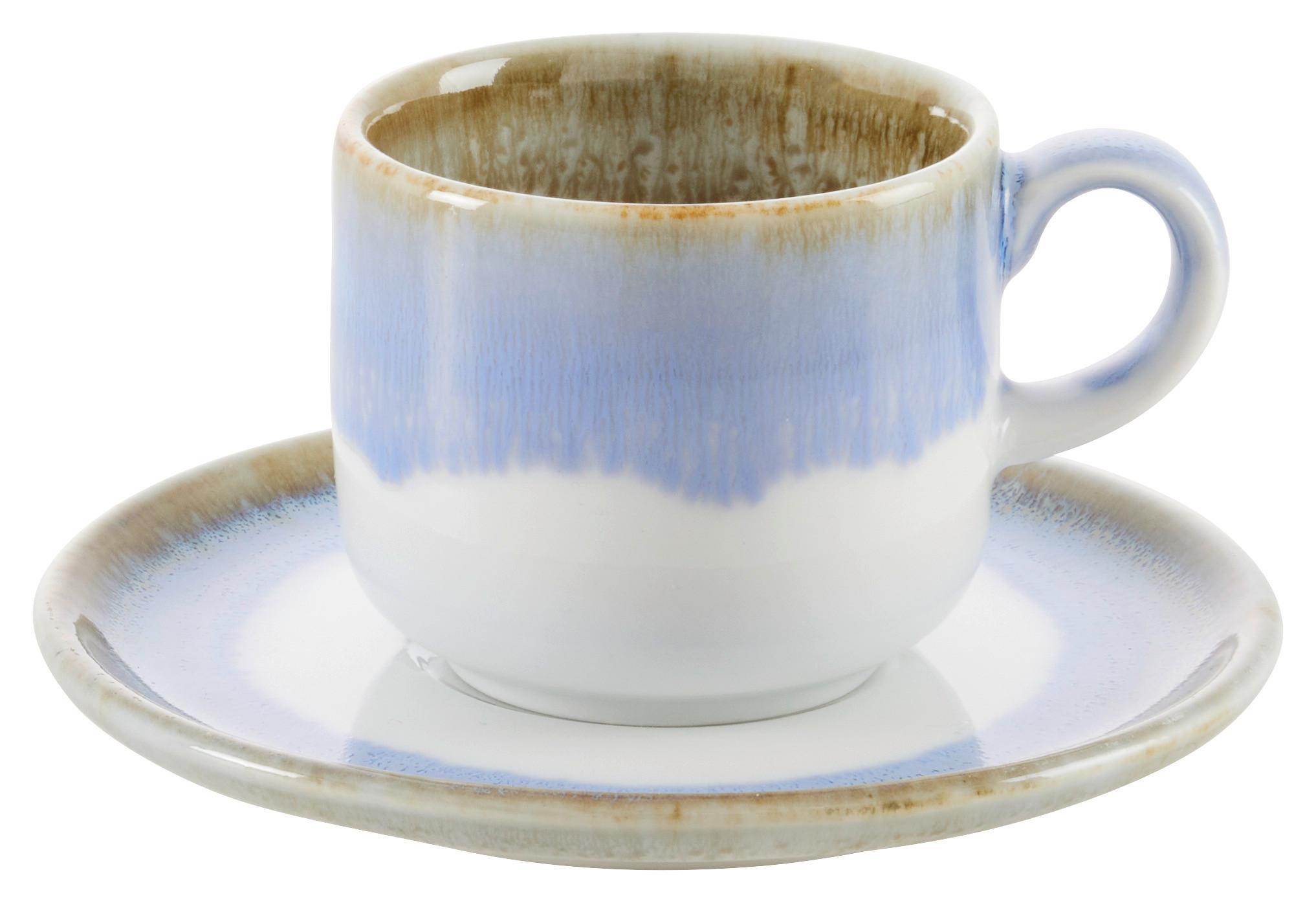 Šálek a podšálek na espresso SATURN - modrá, Moderní, keramika (11cm) - Mömax