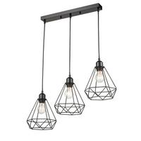 Hängeleuchte Anastasia H: 120 Cm 3-Flammig, Schwarz - Schwarz, ROMANTIK / LANDHAUS, Metall (50/18/120cm) - James Wood