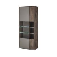 Vitrine Largo Anthrazit/Eichefarben B: 80 cm - Eichefarben/Anthrazit, Design, Glas/Holzwerkstoff (80/200/40cm) - MID.YOU