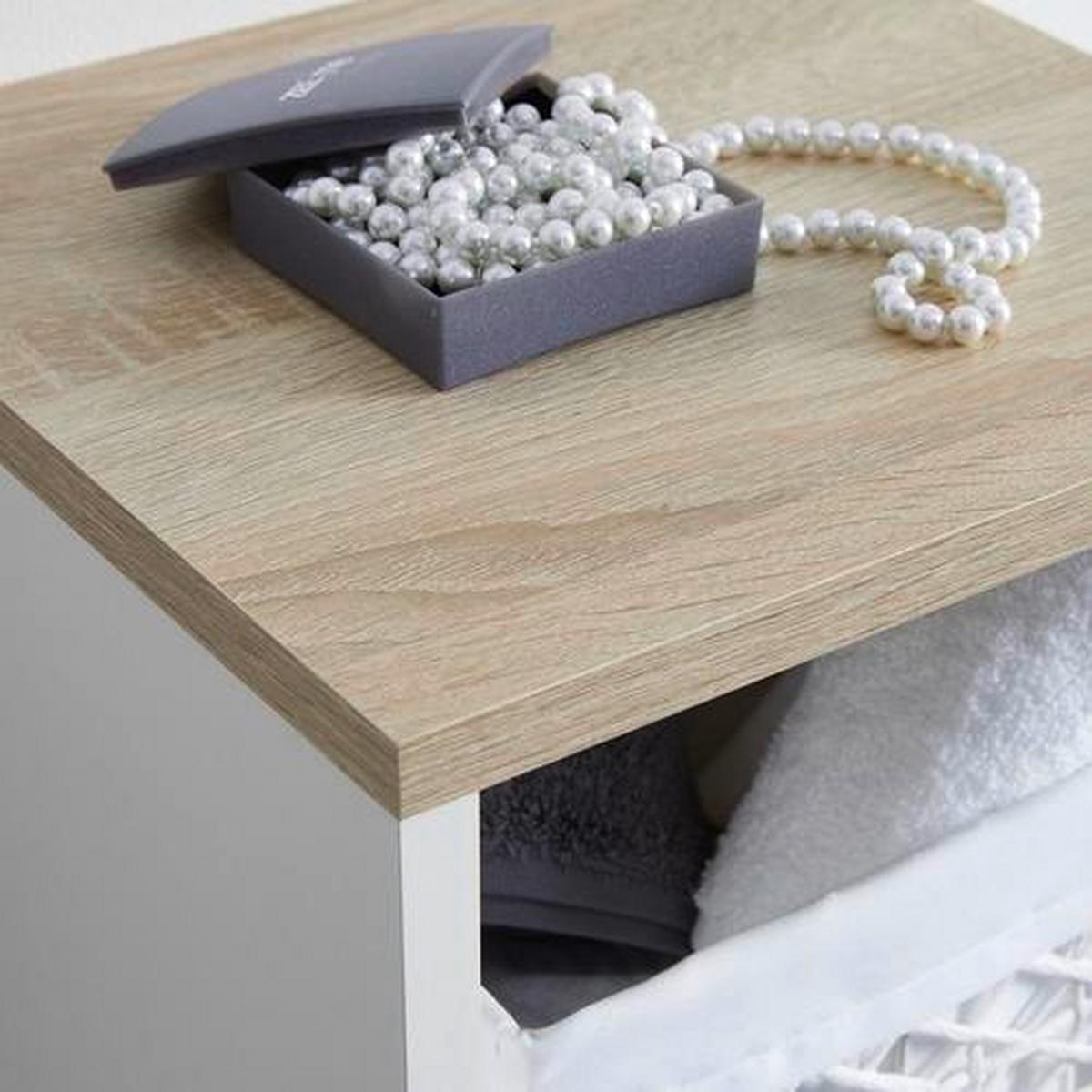 Midischrank Yasmin Bxh 30x102cm Weiß/eiche Dekor - Eichefarben/Schwarz, Basics, Holzwerkstoff (30/102/28,3cm) - MID.YOU