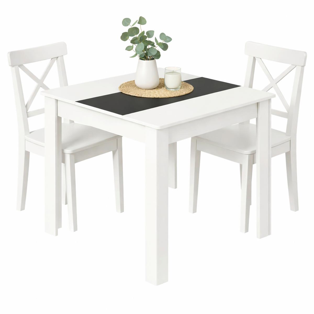 Esstisch Disalo Anthrazit/Weiß L: 80cm - Anthrazit/Weiß, MODERN, Holzwerkstoff (80/80/75cm) - MID.YOU