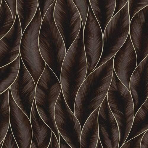 Vliestapete Subtle Leaves, Bronzefarben - Bronzefarben, Basics, Papier/Kunststoff (52/1005cm)