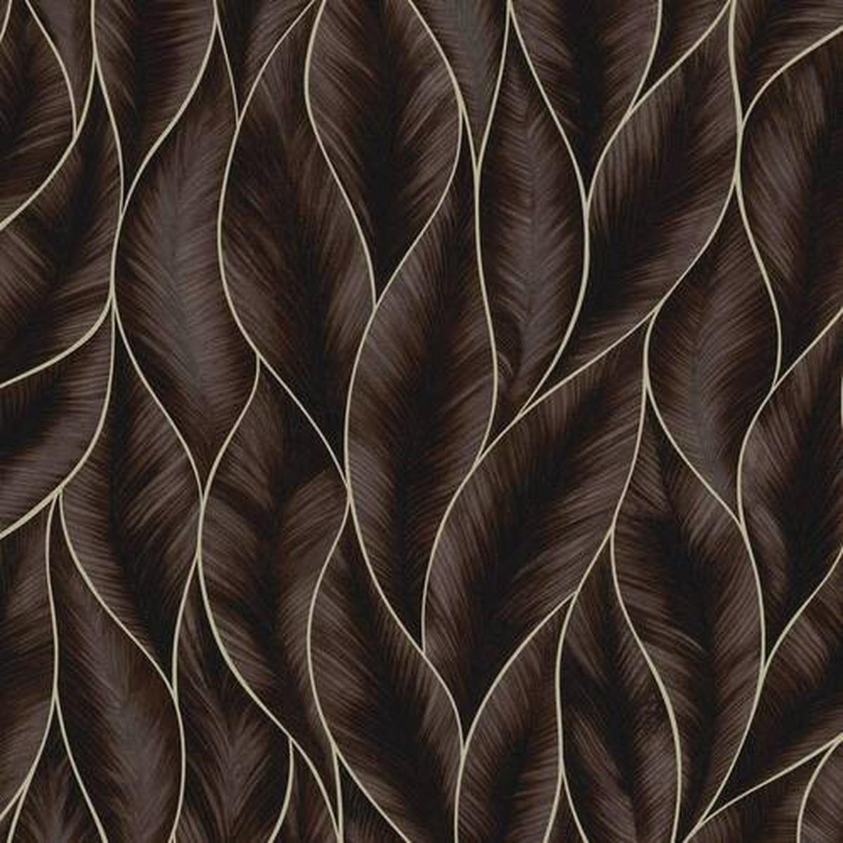 Vliestapete Subtle Leaves, Bronzefarben - Bronzefarben, Basics, Papier/Kunststoff (52/1005cm)
