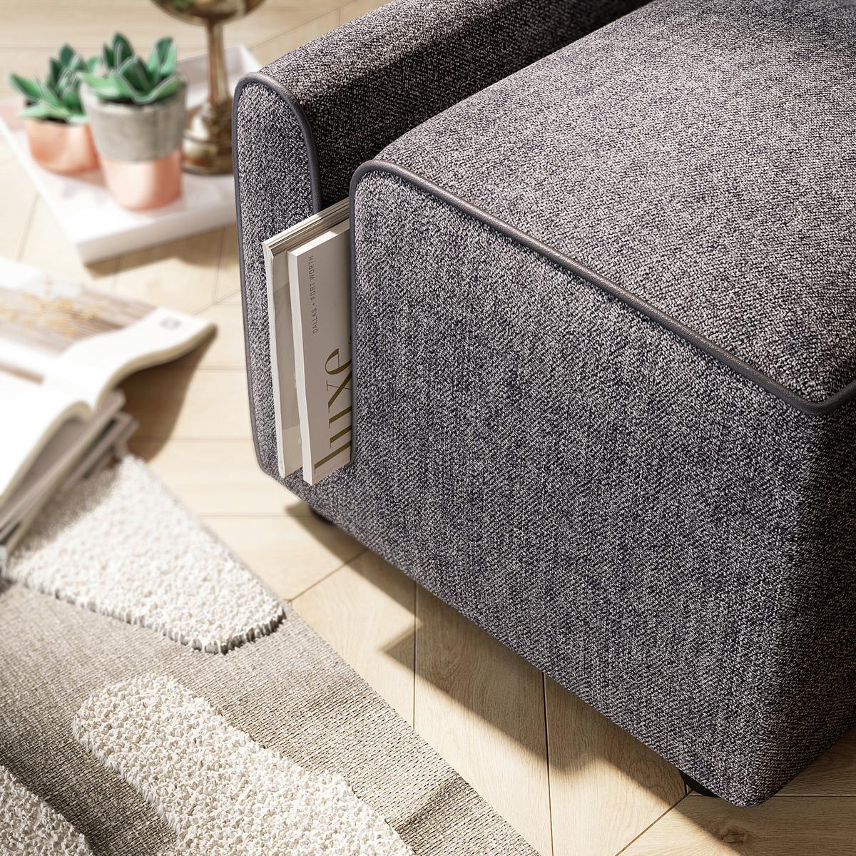 Hocker Paris Grau B: 53 cm - Grau, Design, Textil (53/43/42cm) - Livetastic