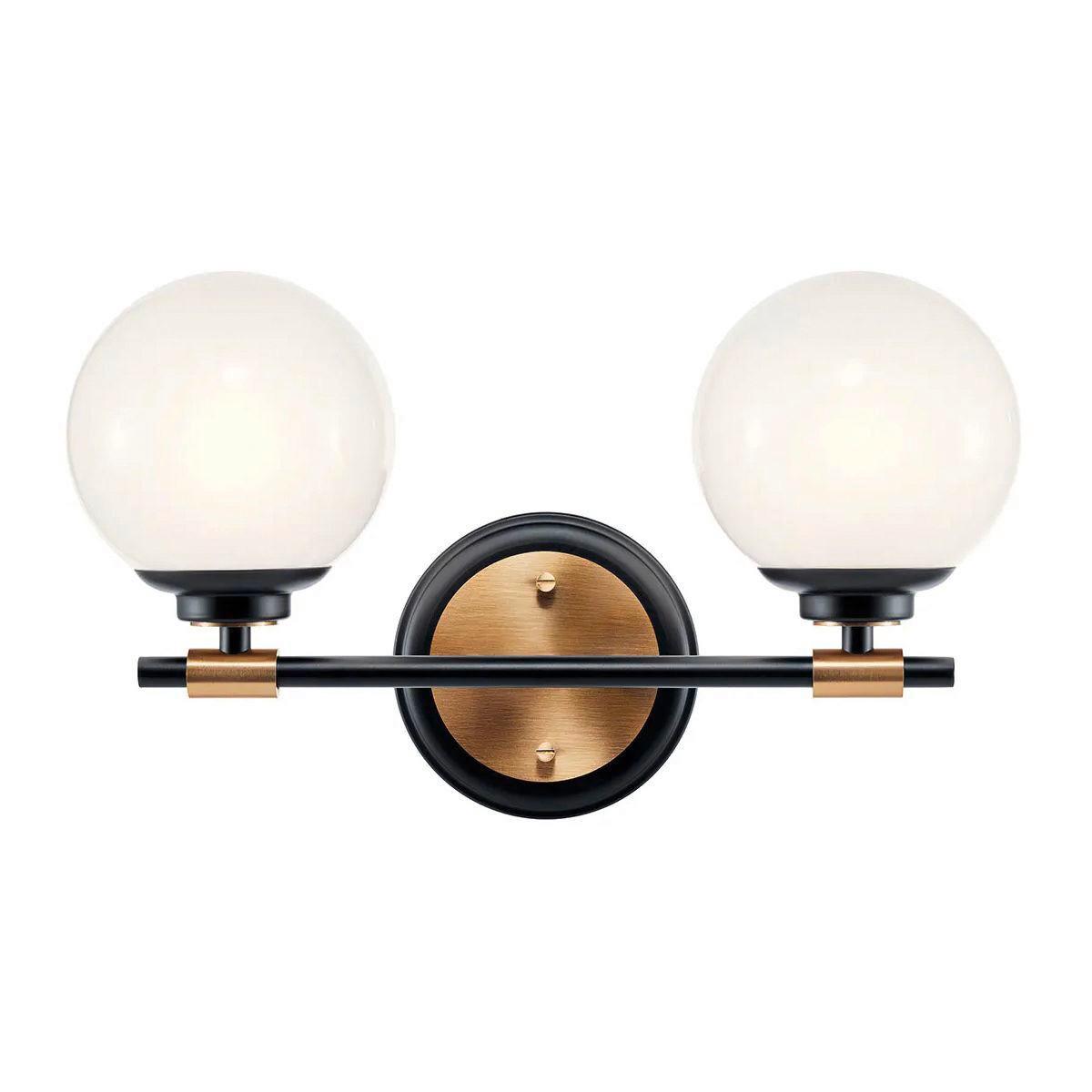 Fürdőszobai Falilámpa Kl-Benno2-Bk-Cpz - Pezsgő/fekete, Konventionell, üveg/fém (22,2/37,3/16.6cm) - Elstead Lighting