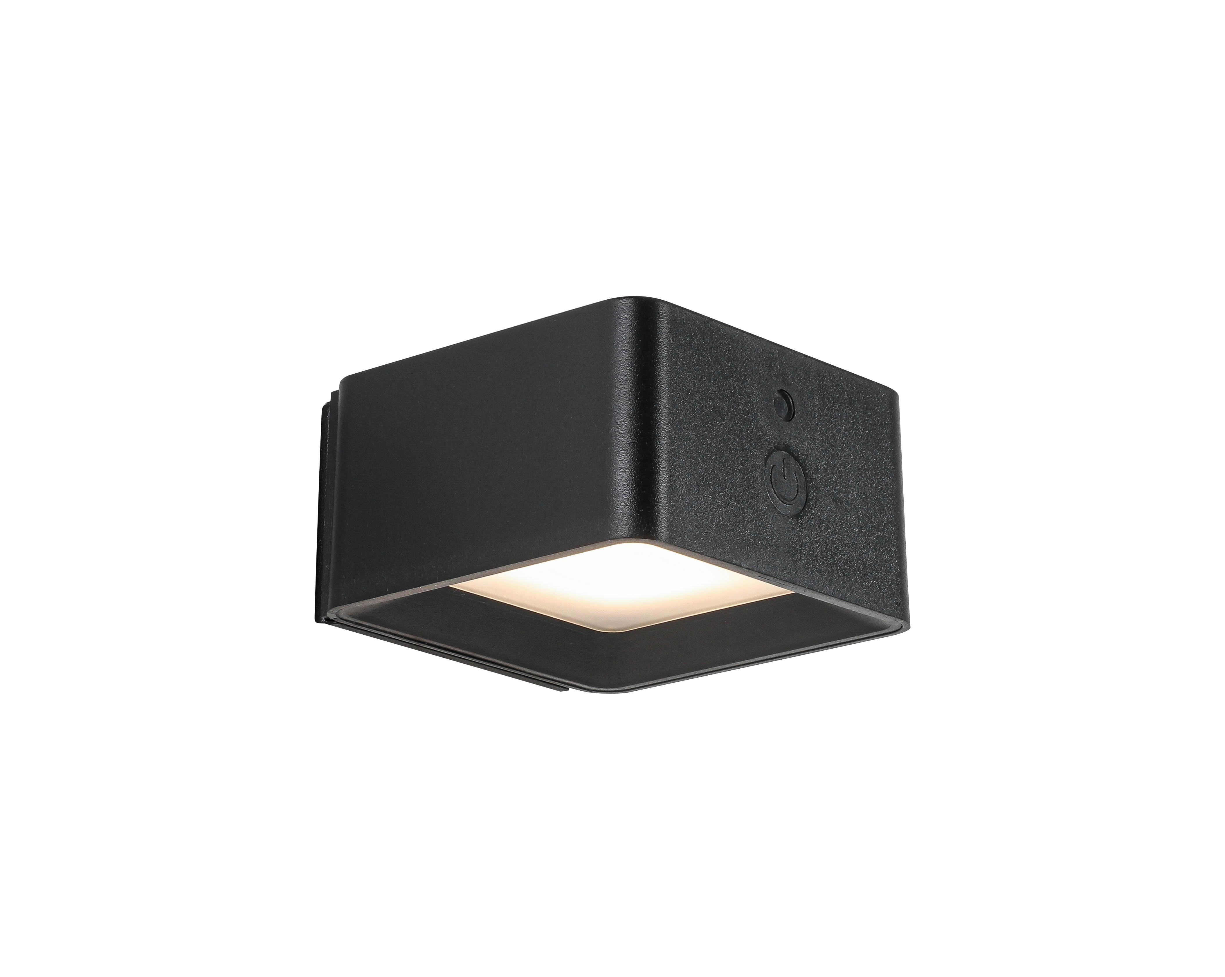 NÁSTĚNNÉ LED SVÍTIDLO QIOP - černá, Moderní, kov/plast (8,6/8/4,5cm) - Mömax
