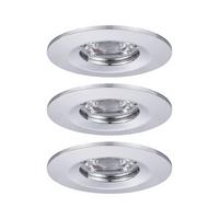 LED-Deckenleuchte Ø 6,5 cm 3er-Set Alufarben Rund - Chromfarben/Alufarben, Basics, Metall (6,5cm) - Paulmann