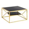 KONFERENČNÝ STOLÍK ANGEL II - čierna/zlatá, Modern, kov/sklo (70/70/38cm) - Mömax