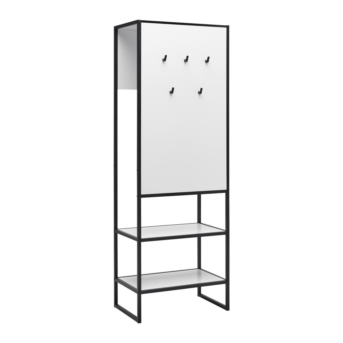 Šatna HILLA HILLA -EXKLUSIV- - bílá/černá, Moderní, kov/kompozitní dřevo (64/185/40cm) - Mömax