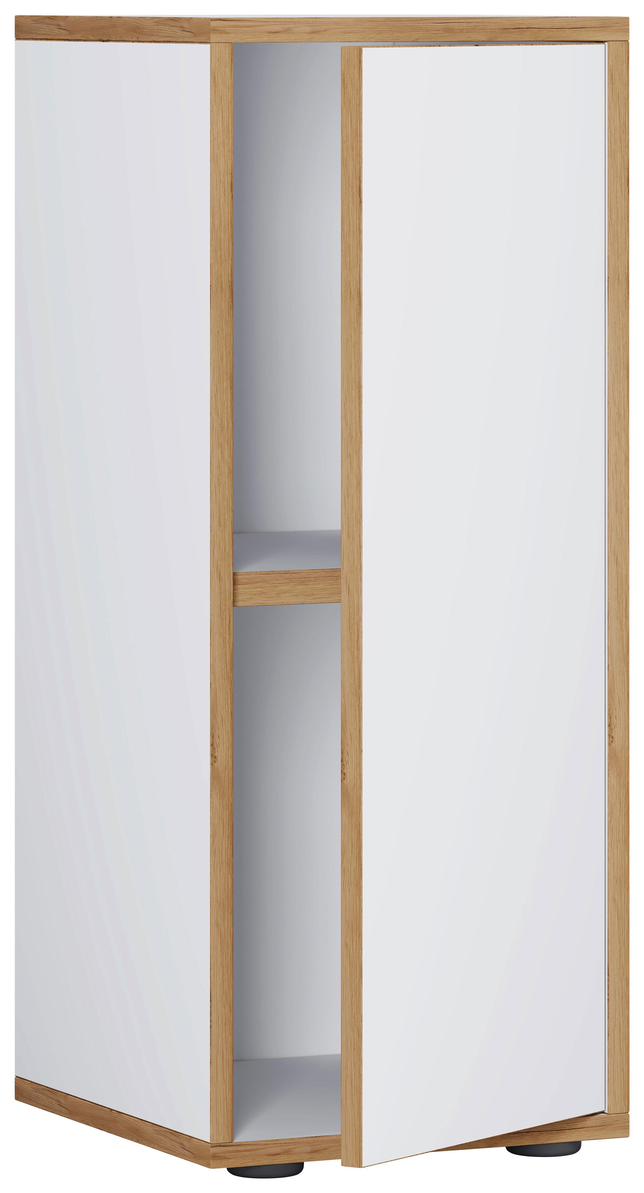 Aktenschrank Salia Weiß, Honigeiche B: 30 cm - Honigeiche/Weiß, Design, Holzwerkstoff (30/74/33cm) - MID.YOU