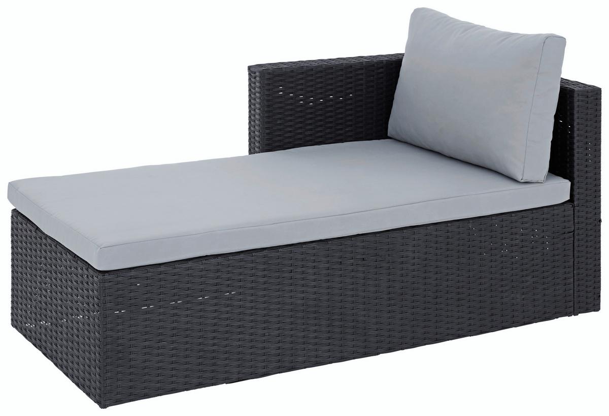 Lounge-garnitúra Sky - fekete/sötétszürke, Modern, műanyag/Üveg (137/198cm) - Ondega