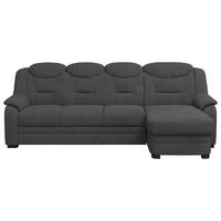 Ecksofa mit Schlaffunktion Marcus Anthrazit 257x162 cm - Anthrazit/Schwarz, Basics, Textil (257/162cm) - MID.YOU