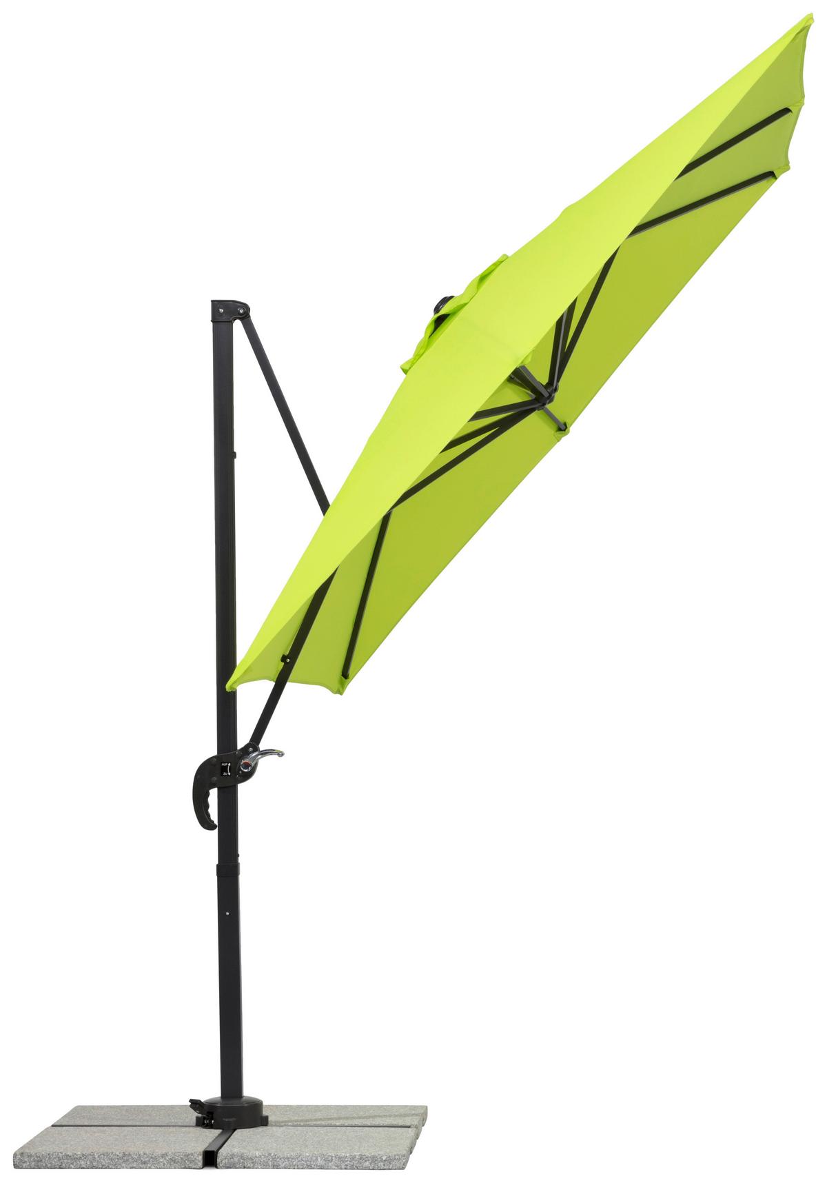 Ampelschirm Rhodos Junior BxHxT: 300x239x230 cm Apfelgrün - Anthrazit/Grün, Basics, Textil/Metall (300/239/230cm) - Schneider