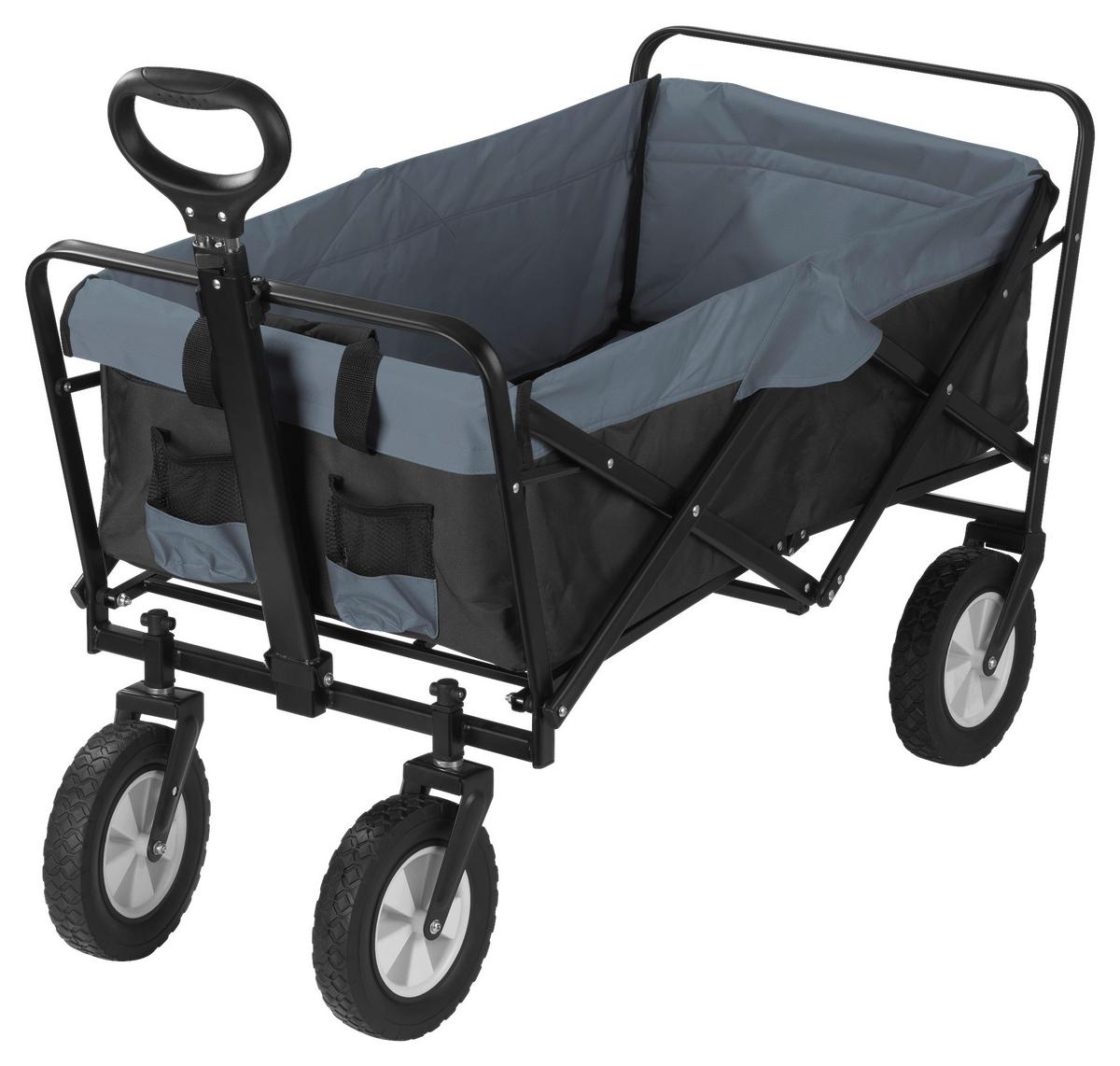 Bollerwagen Easymaxx Grau/schwarz Max. 80 Kg - Schwarz/Grau, Basics, Kunststoff/Textil (106,3/52/79,8cm) - TV - Unser Original