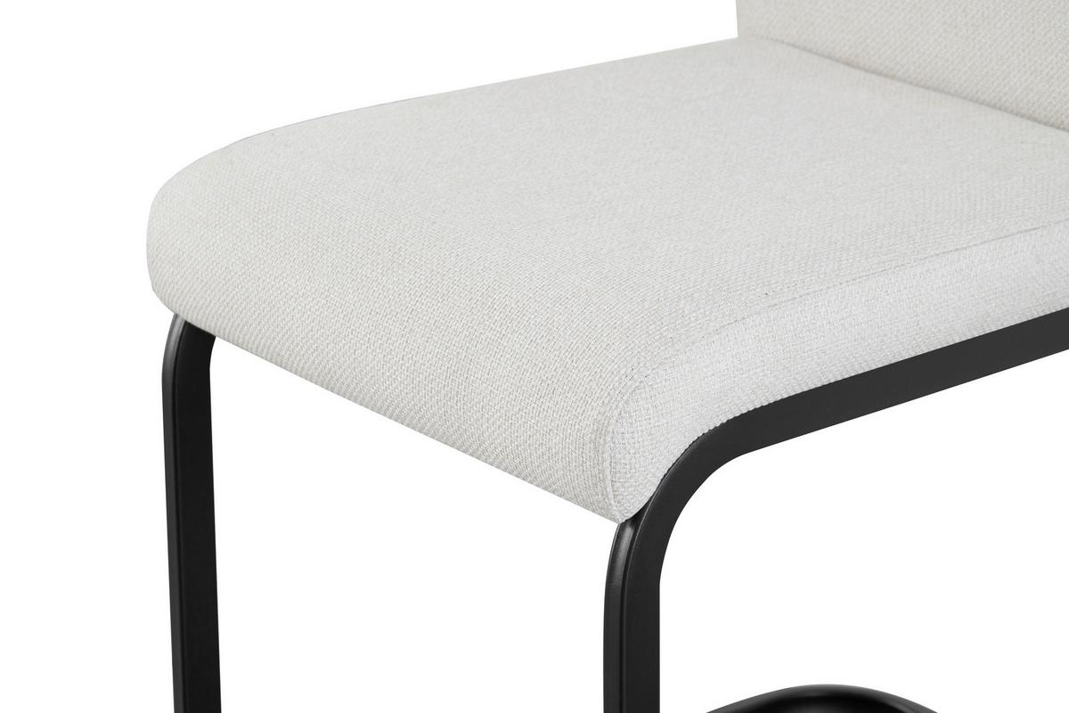 Schwingstuhl-Set Hannah Creme B: 43 cm - Creme/Schwarz, MODERN, Textil/Metall (43/98/59cm) - MID.YOU