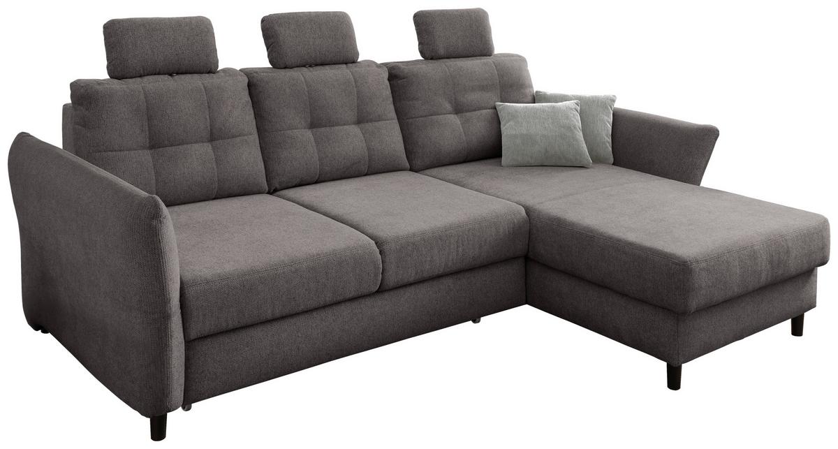Ecksofa Brizzini Graubraun S: 250-280/176 cm - Graubraun/Hellgrau, MODERN, Holz/Textil (250-280/176cm) - Livetastic