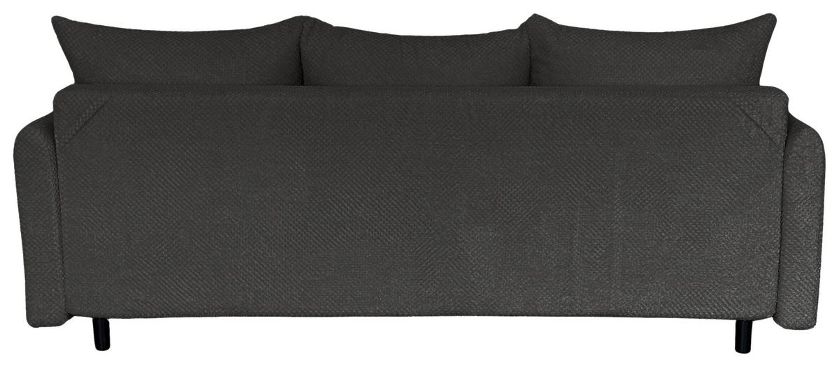 Schlafsofa Mit Bettkasten Rose Dunkelgrau B: 218 Cm - Dunkelgrau/Schwarz, Design, Textil (218/96/102cm) - MID.YOU