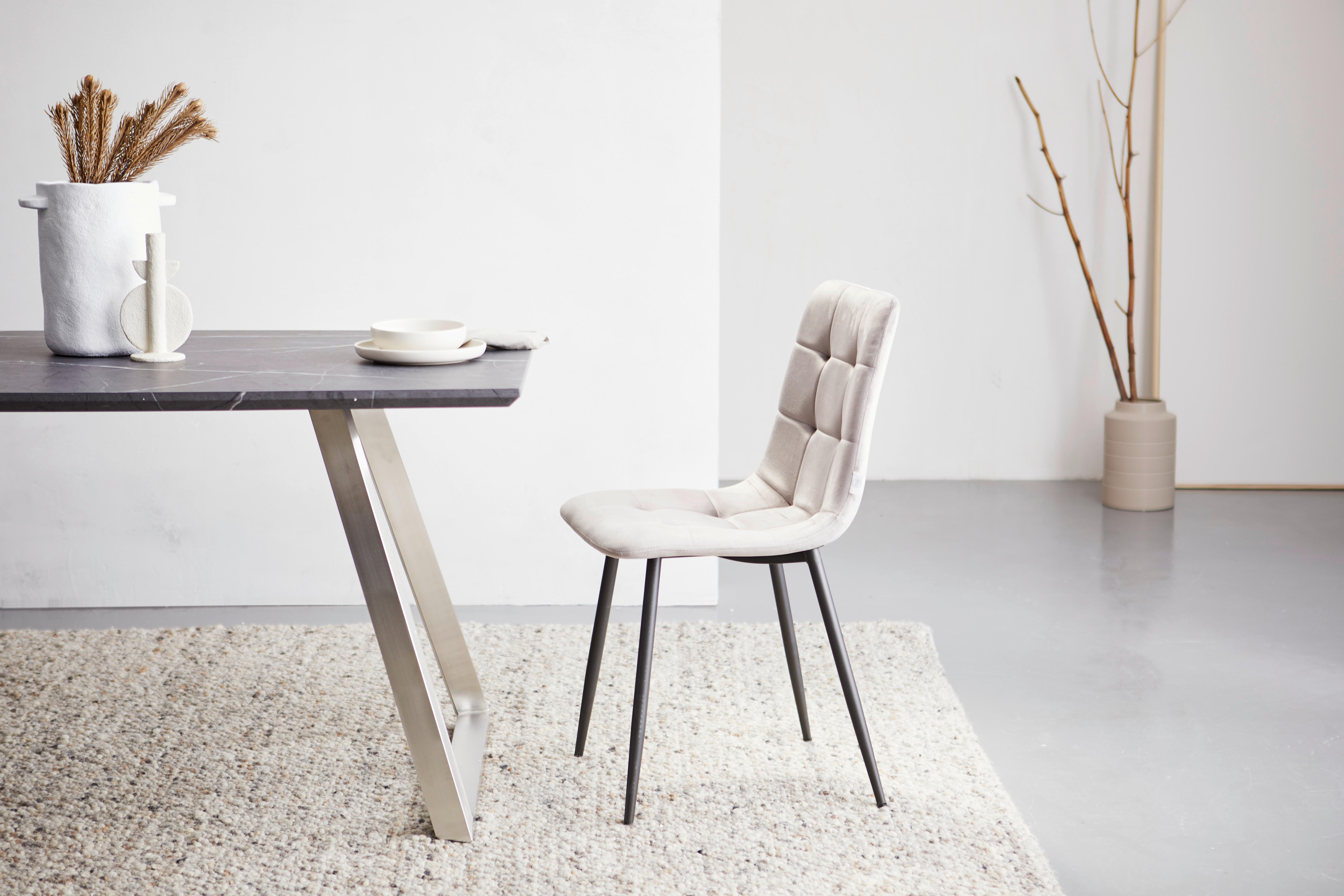 Stuhl Sit Hellgrau Sit - Grau, MODERN, Textil/Metall (44/87/54cm) - P & B
