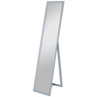 Standspiegel Pisa Rechteckig 34x160cm Weiß/silber - Silberfarben/Weiß, MODERN, Glas/Holz (34/160/2,3cm)