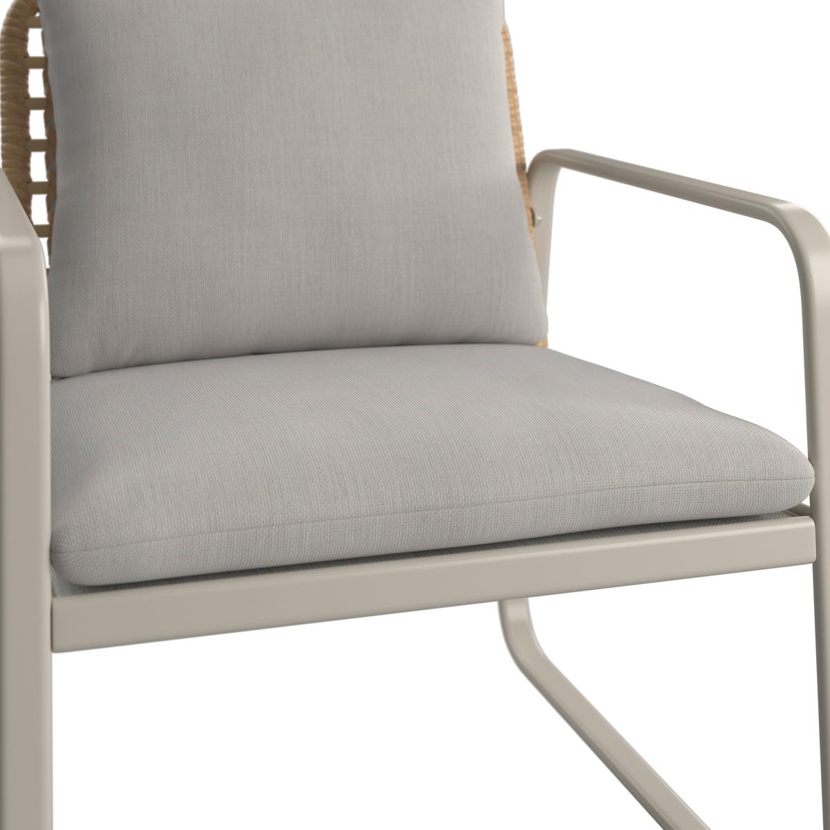 Loungegarnitur Tartu - Beige/Hellgrau, MODERN, Glas/Kunststoff (117/77,5/71,5cm) - Beldano