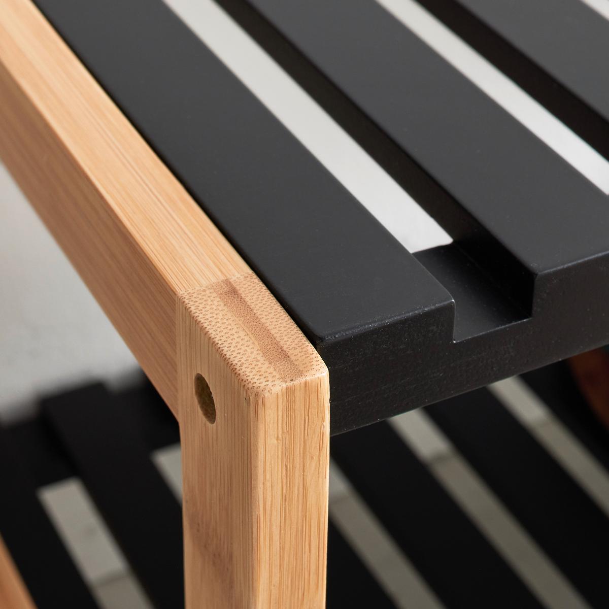 REGÁL NA BOTY ELSA - černá/přírodní barvy, Moderní, kompozitní dřevo/přírodní materiály (70/58,5/30cm) - Mömax