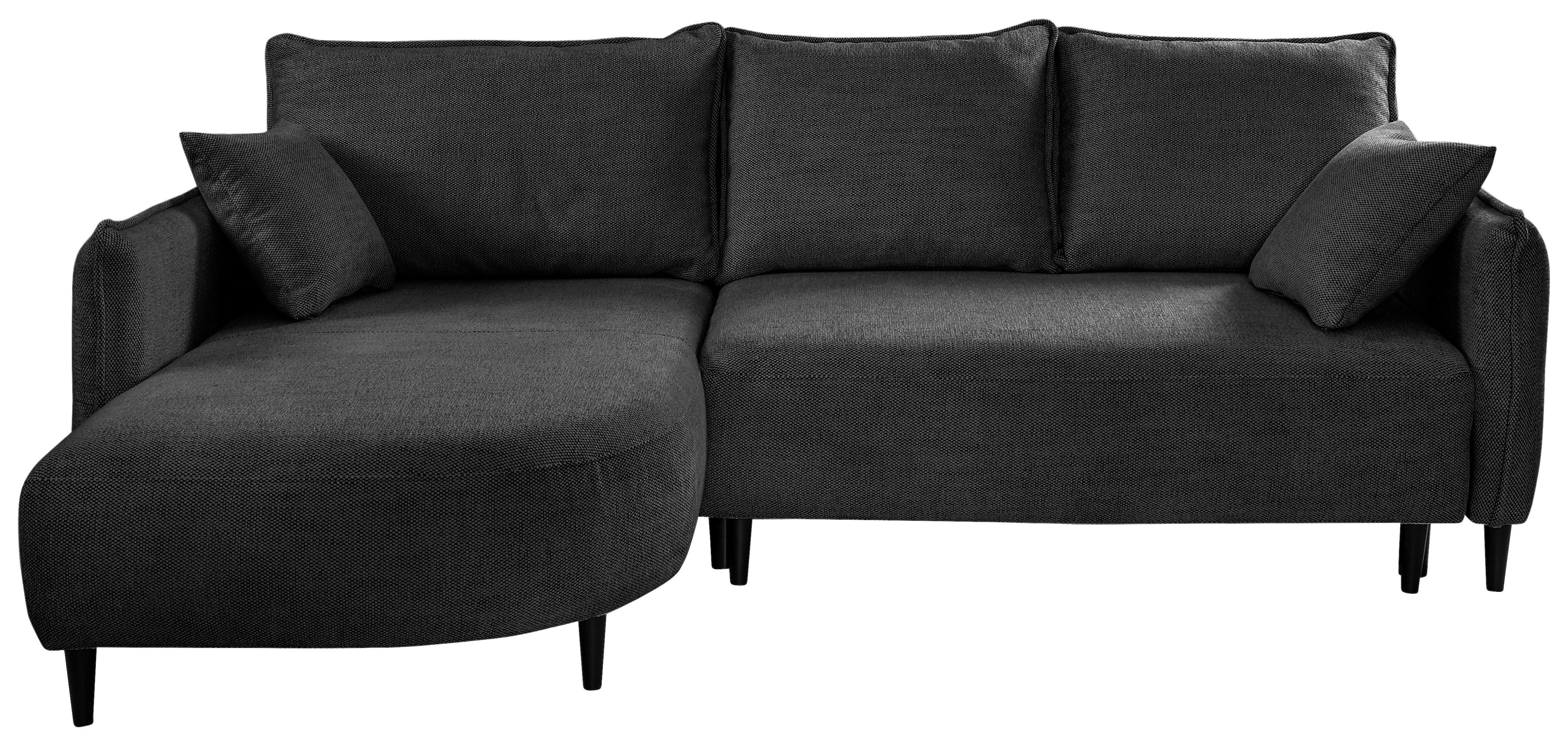 Ecksofa Sycylia Dunkelgrün/Schwarz, 165 cm - Dunkelgrün/Schwarz, Design, Textil (165/244cm) - MID.YOU