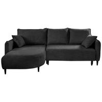 Ecksofa Sycylia Dunkelgrün/Schwarz, 165 cm - Dunkelgrün/Schwarz, Design, Textil (165/244cm) - MID.YOU