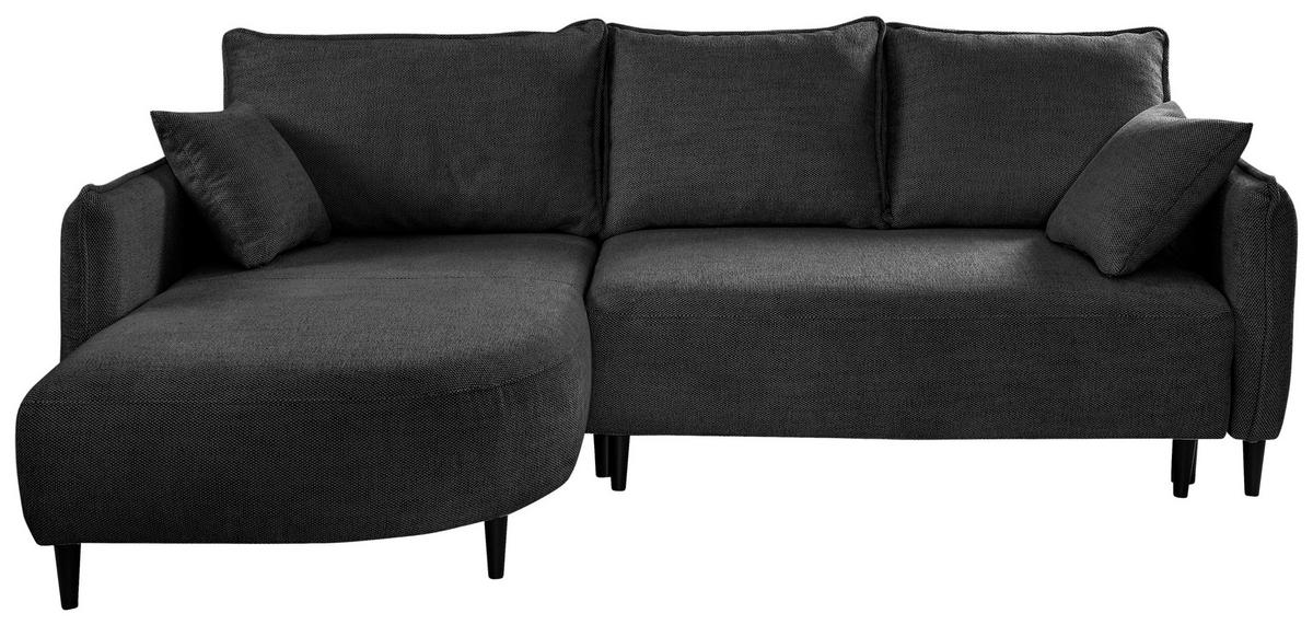 Ecksofa Sycylia Dunkelgrün/Schwarz, 165 cm - Dunkelgrün/Schwarz, Design, Textil (165/244cm) - MID.YOU