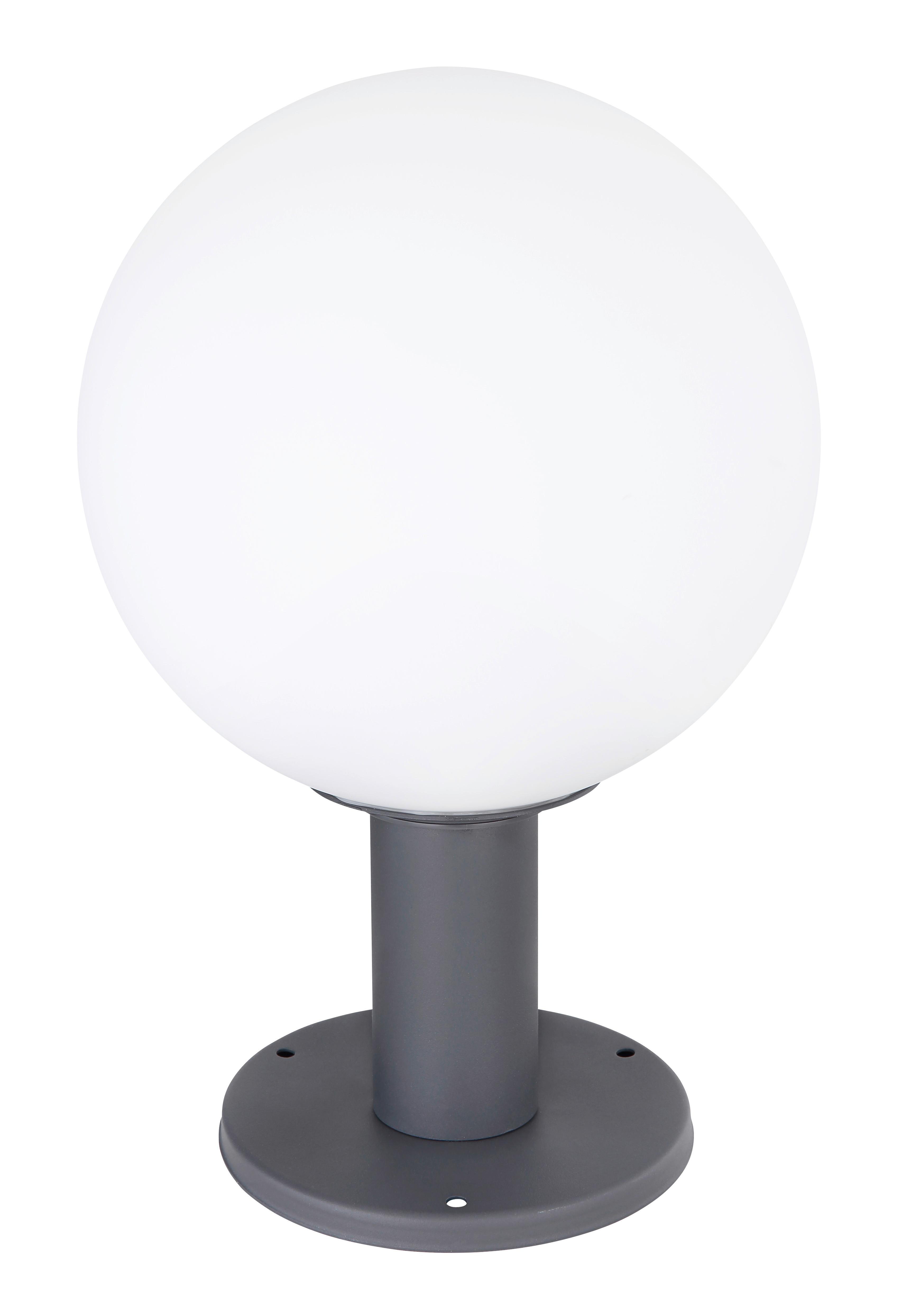 Außenleuchte 15 W Glas/aluminium - Anthrazit/Opal, Basics, Glas/Metall (25/38cm) - Globo