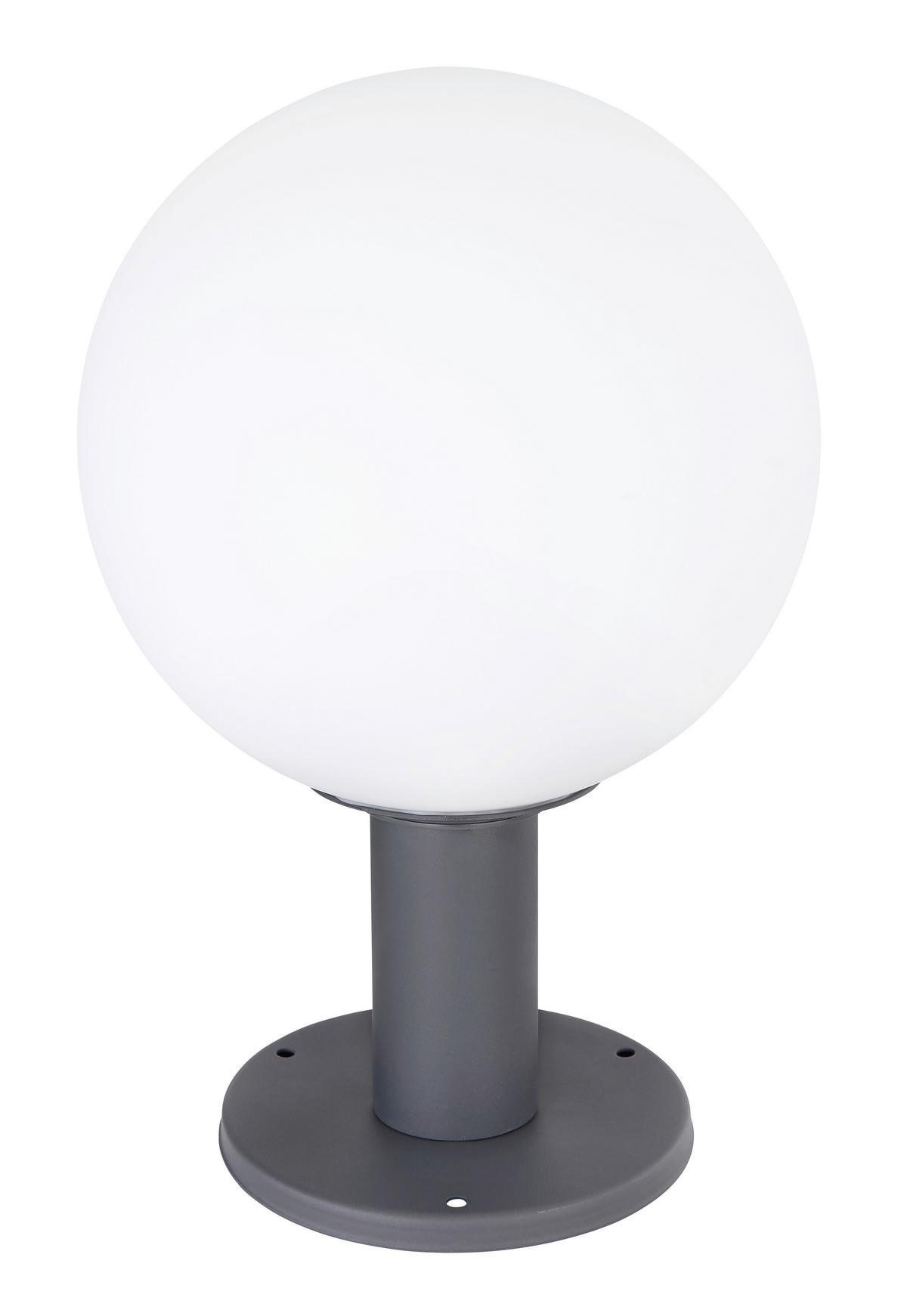 Außenleuchte 15 W Glas/aluminium - Anthrazit/Opal, Basics, Glas/Metall (25/38cm) - Globo