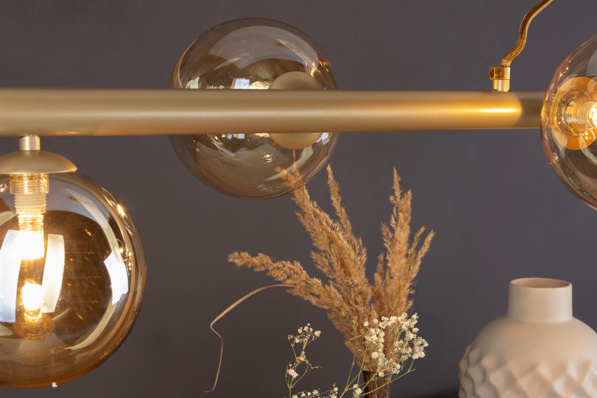 Hängeleuchte 9120-S6 Go - Champagner/Messingfarben, Design, Glas/Metall (36/200/144cm)