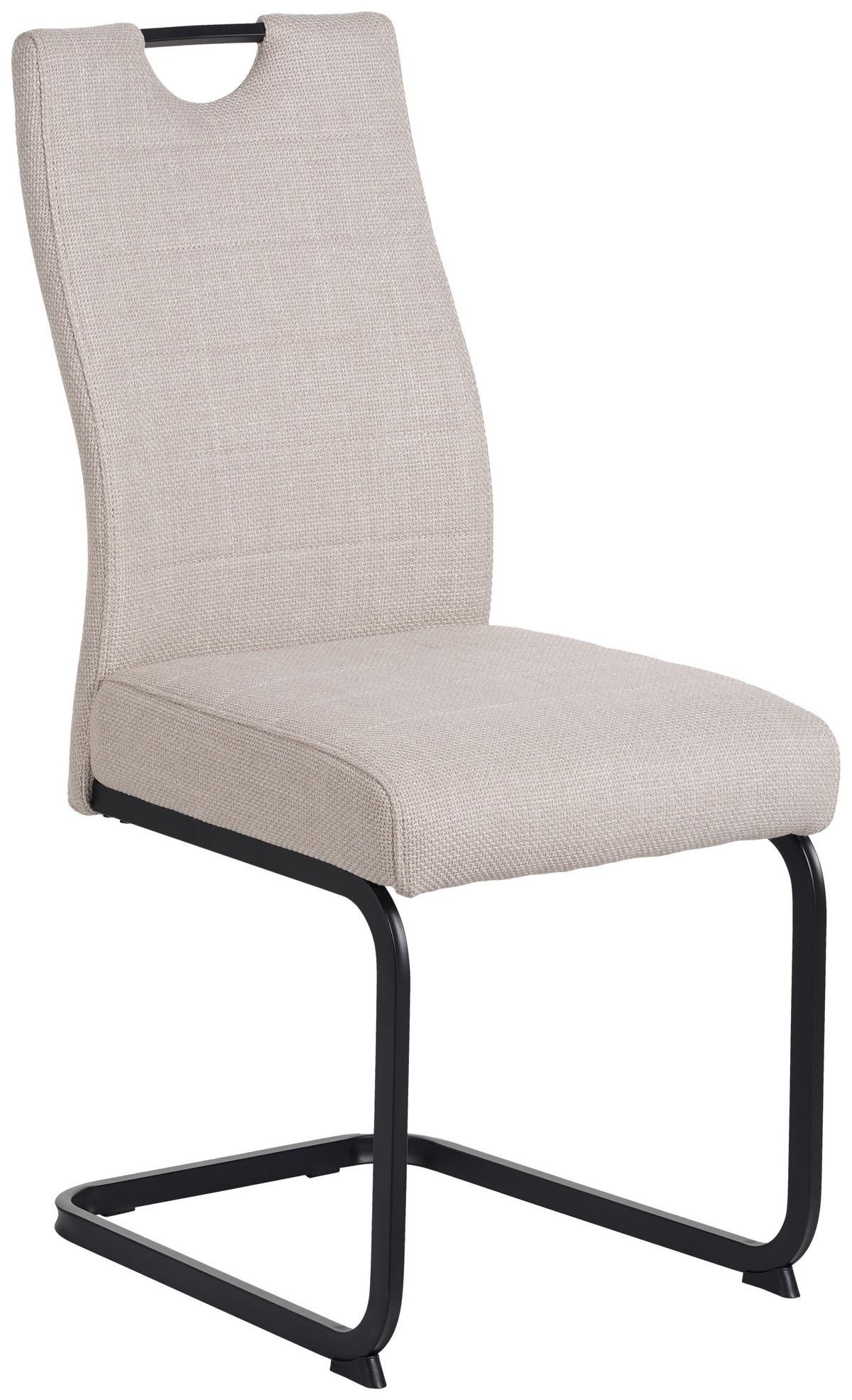 Schwingstuhl Finni Webstoff Beige Federkern - Beige, KONVENTIONELL, Textil/Metall (44/98/60cm)